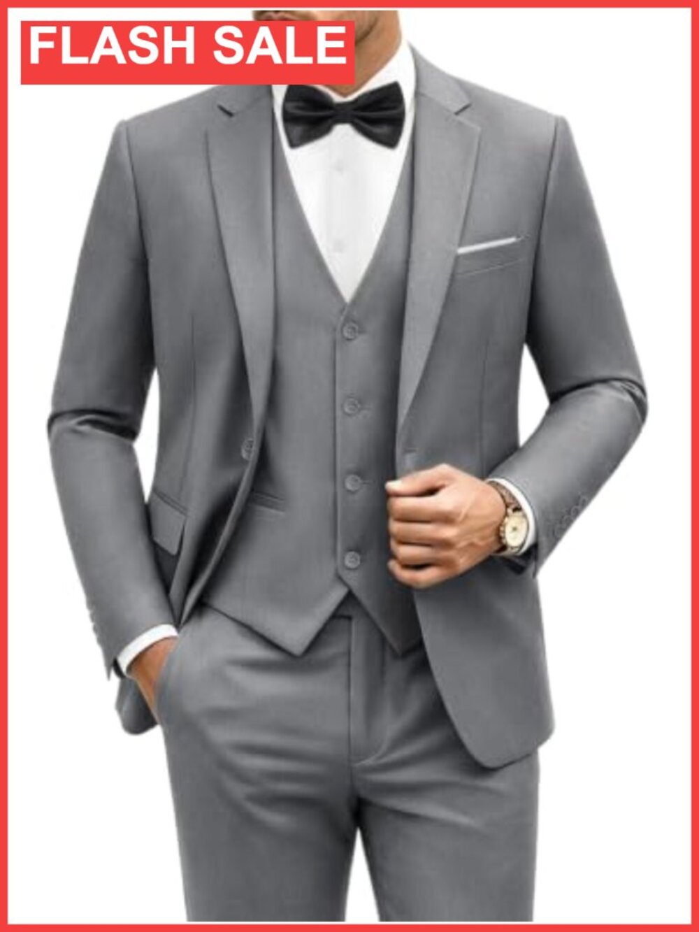 Men's 3 Piece Slim Fit Suit One Button Tuxedo Vest Pants